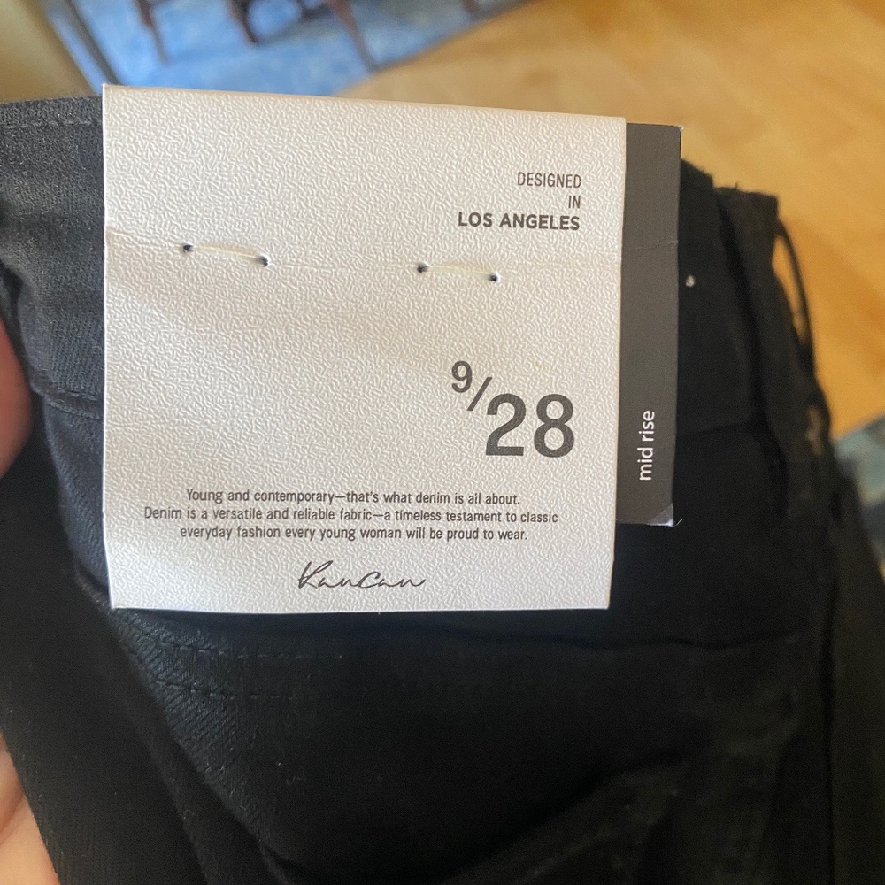 KanCan mid rise flare leg black jeans